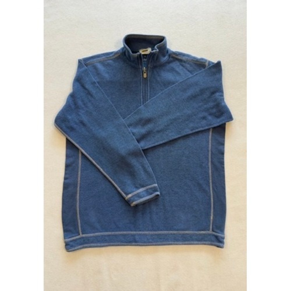 Vintage Tommy Bahama Mens Blue Quarter Zip Sweater Size M
